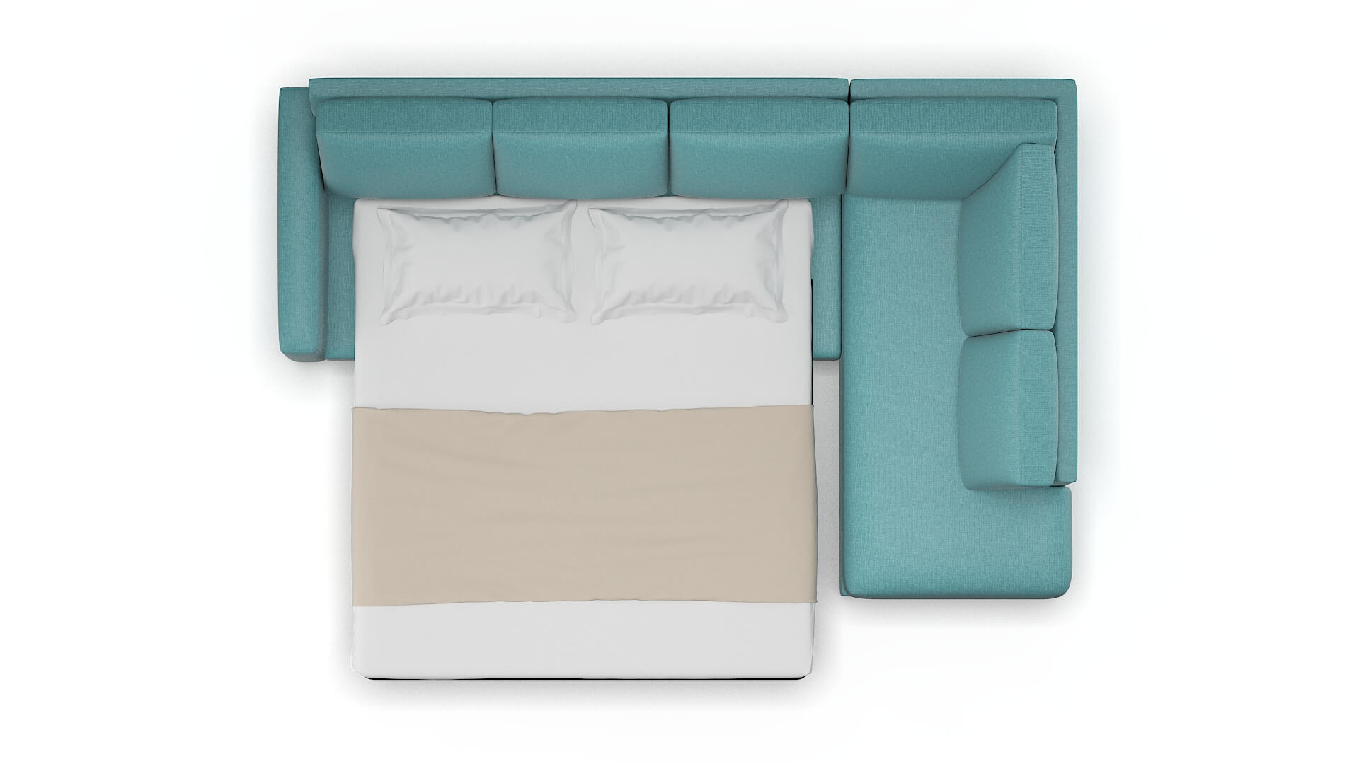 London Parker Turquoise Panel Sleeper Espresso legs 3