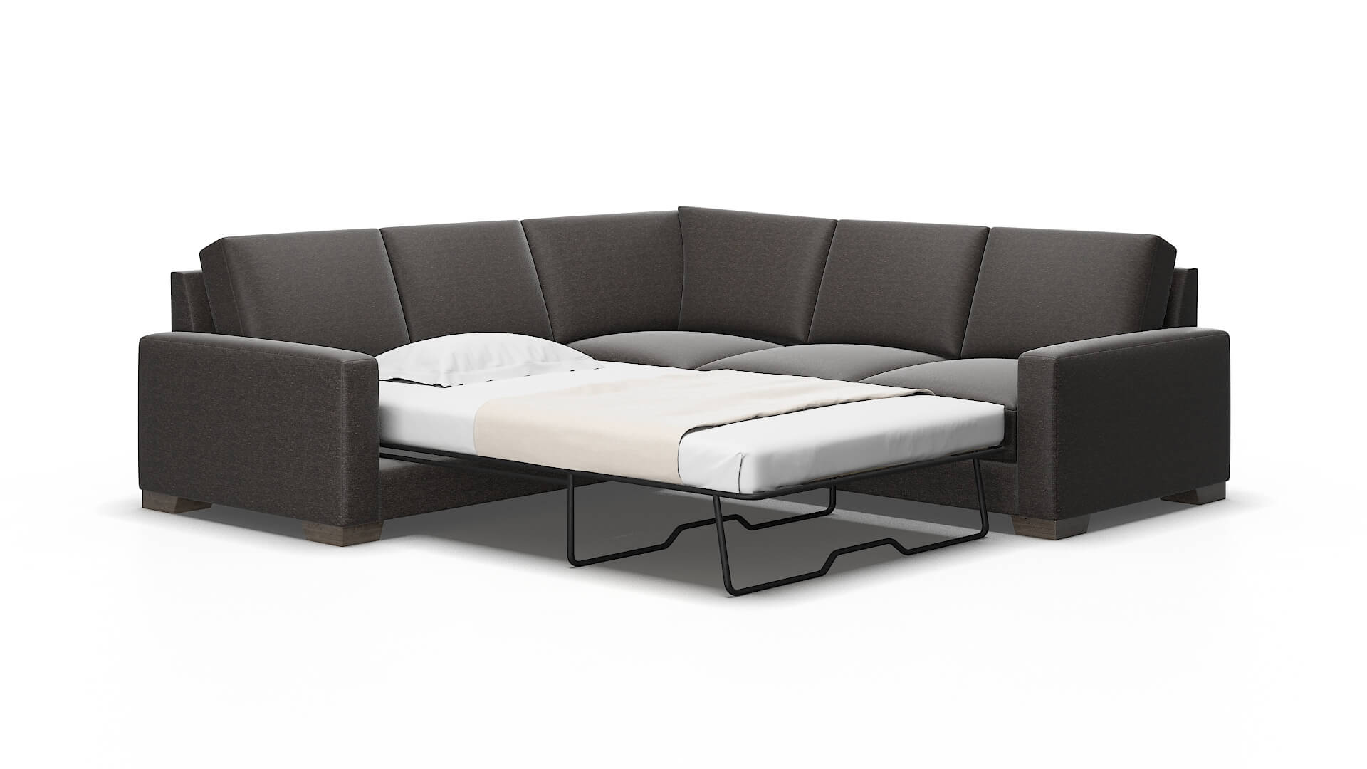 London Phoenix chocolate Sectional sleeper Espresso Legs  2