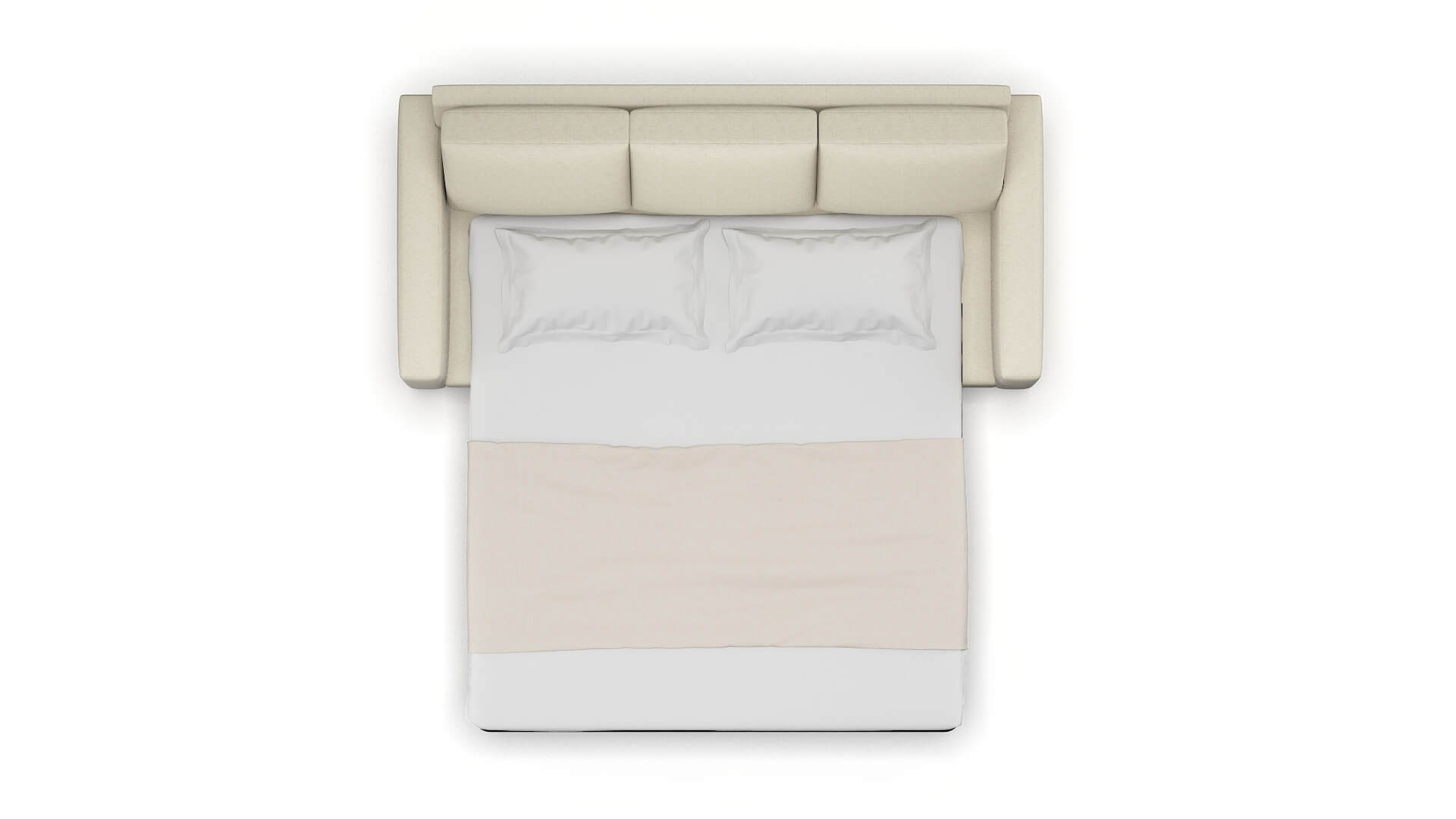 London Phoenix Ivory Sofa Sleeper Espresso legs 3