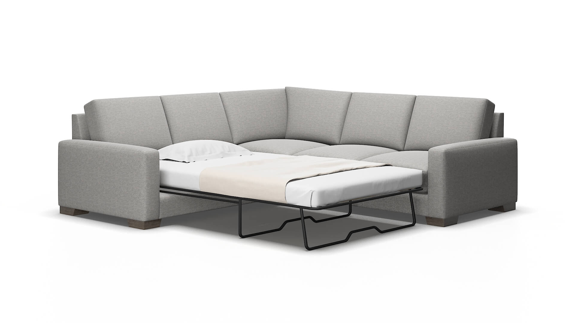 London Phoenix Smoke Sectional Sleeper Espresso legs 2
