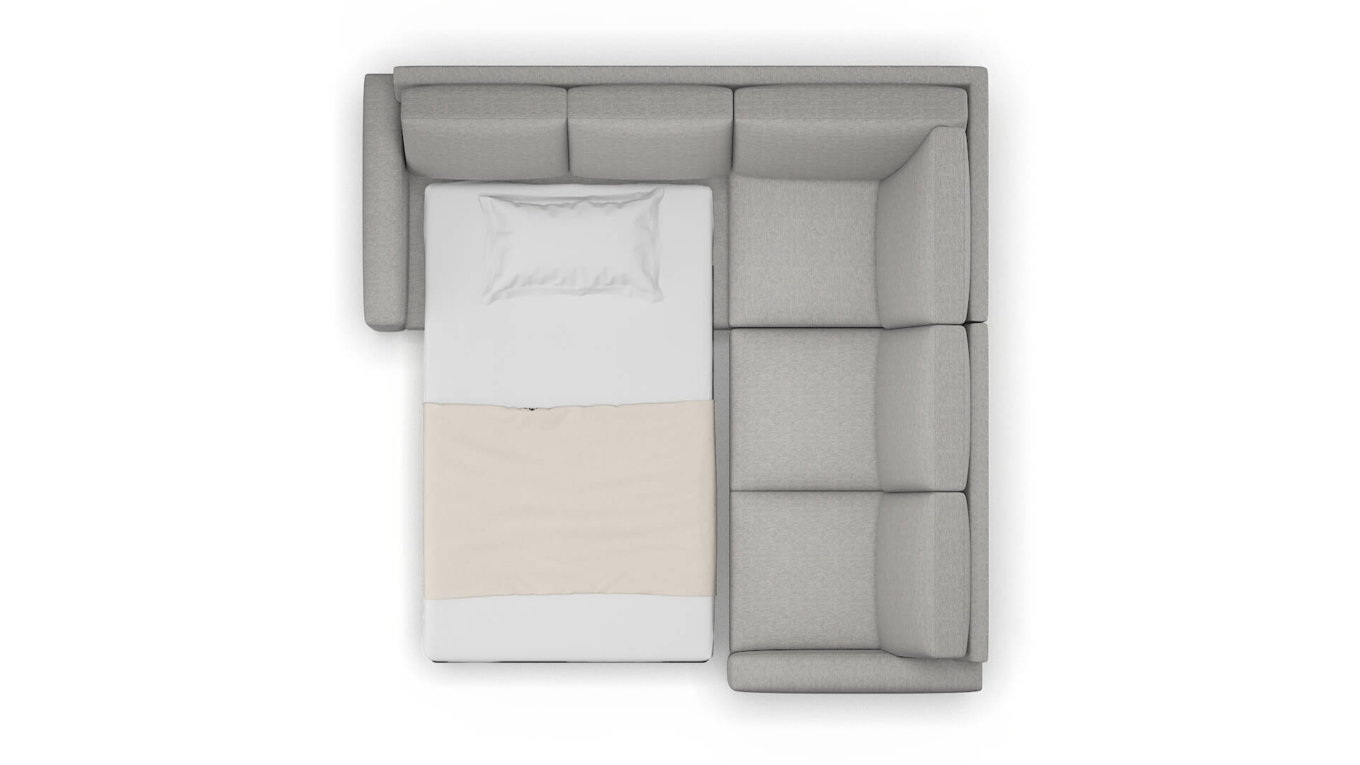 London Phoenix Smoke Sectional Sleeper Espresso legs 3