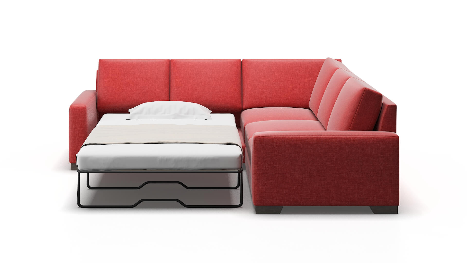 London Portland Berry Sectional Sleeper Espresso legs 1