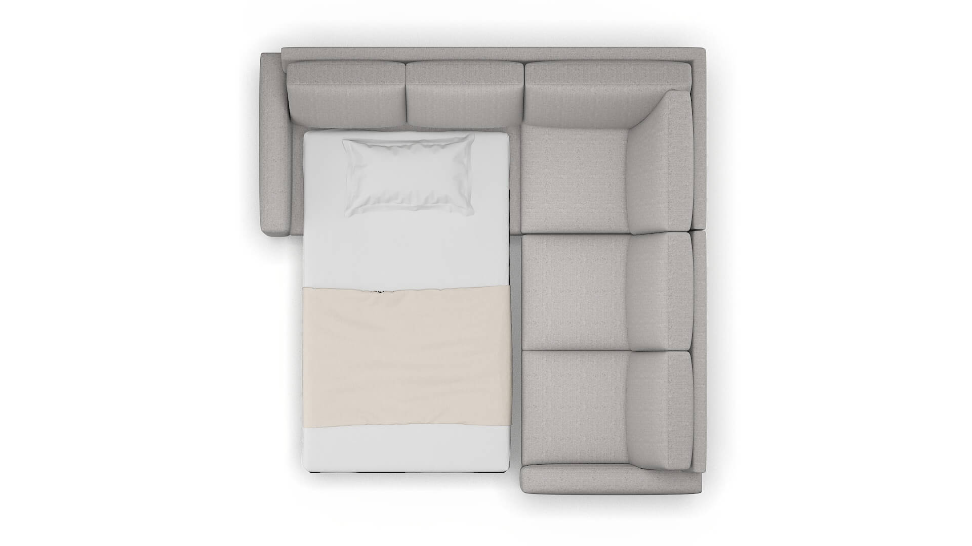 London Prime Ash Sectional Sleeper Espresso legs 3