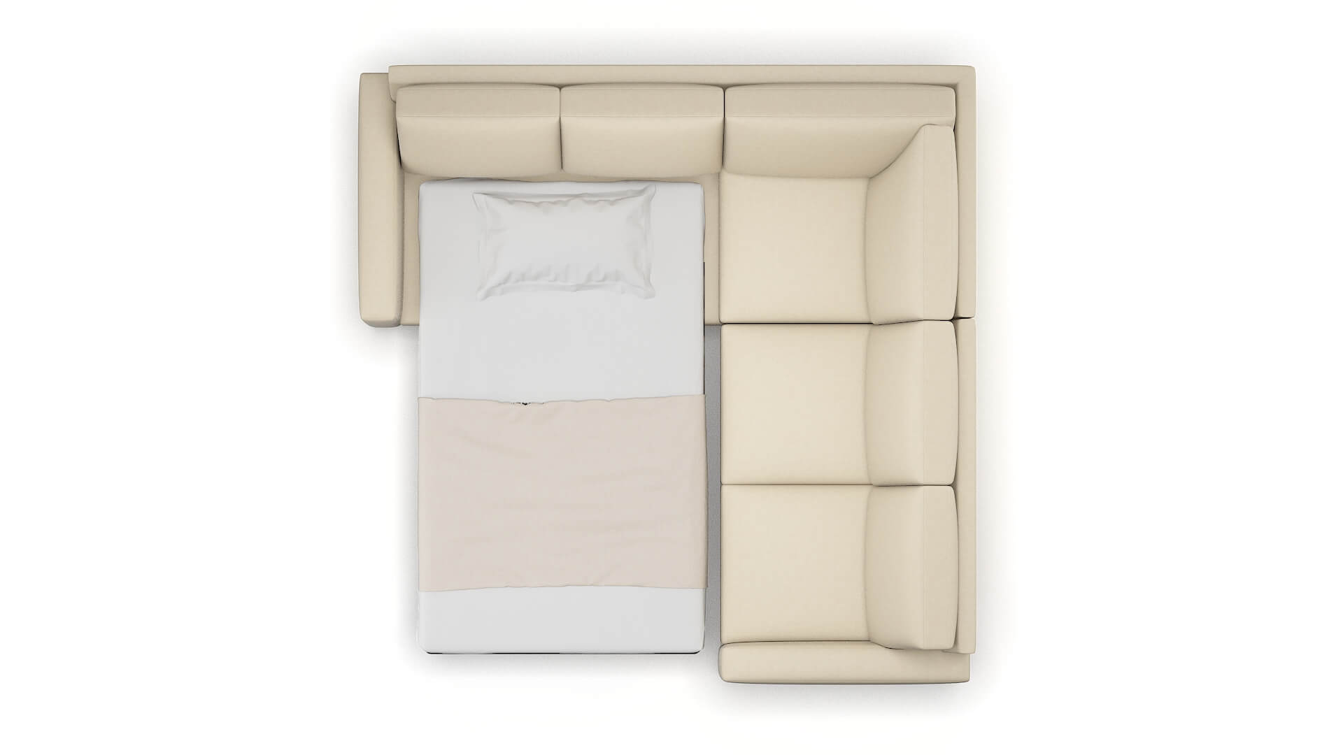 London Rocket Sand Sectional Sleeper Espresso legs 3