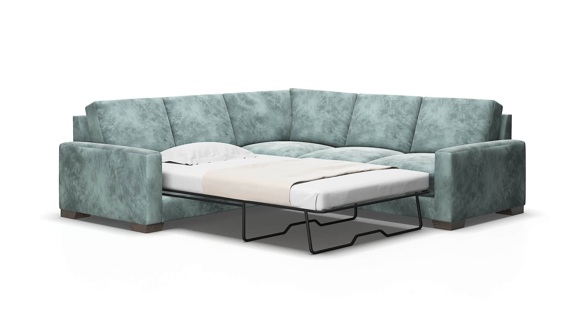 London Royale cloud Sectional sleeper Espresso Legs  2