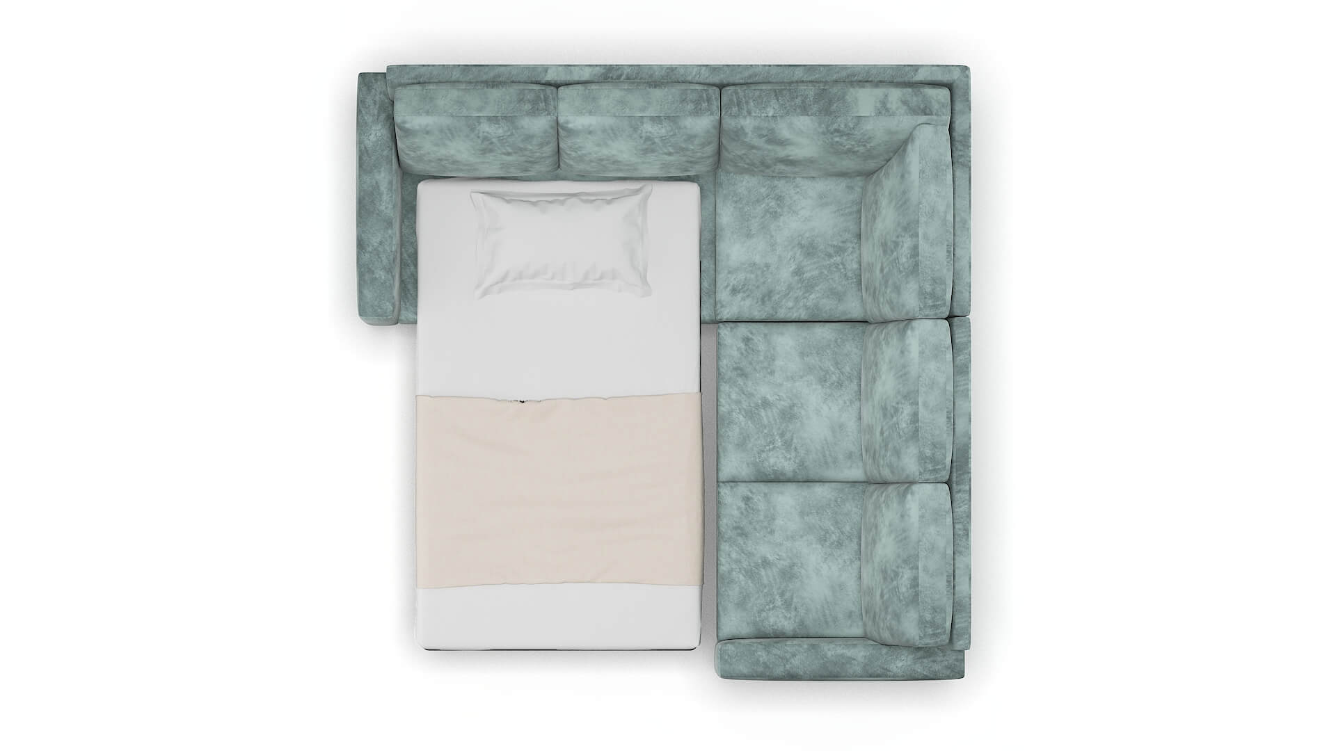 London Royale Cloud Sectional Sleeper Espresso legs 3