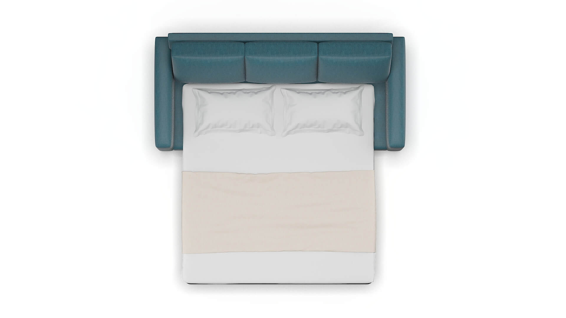 London Royale Electric_blue Sofa Sleeper Espresso legs 3