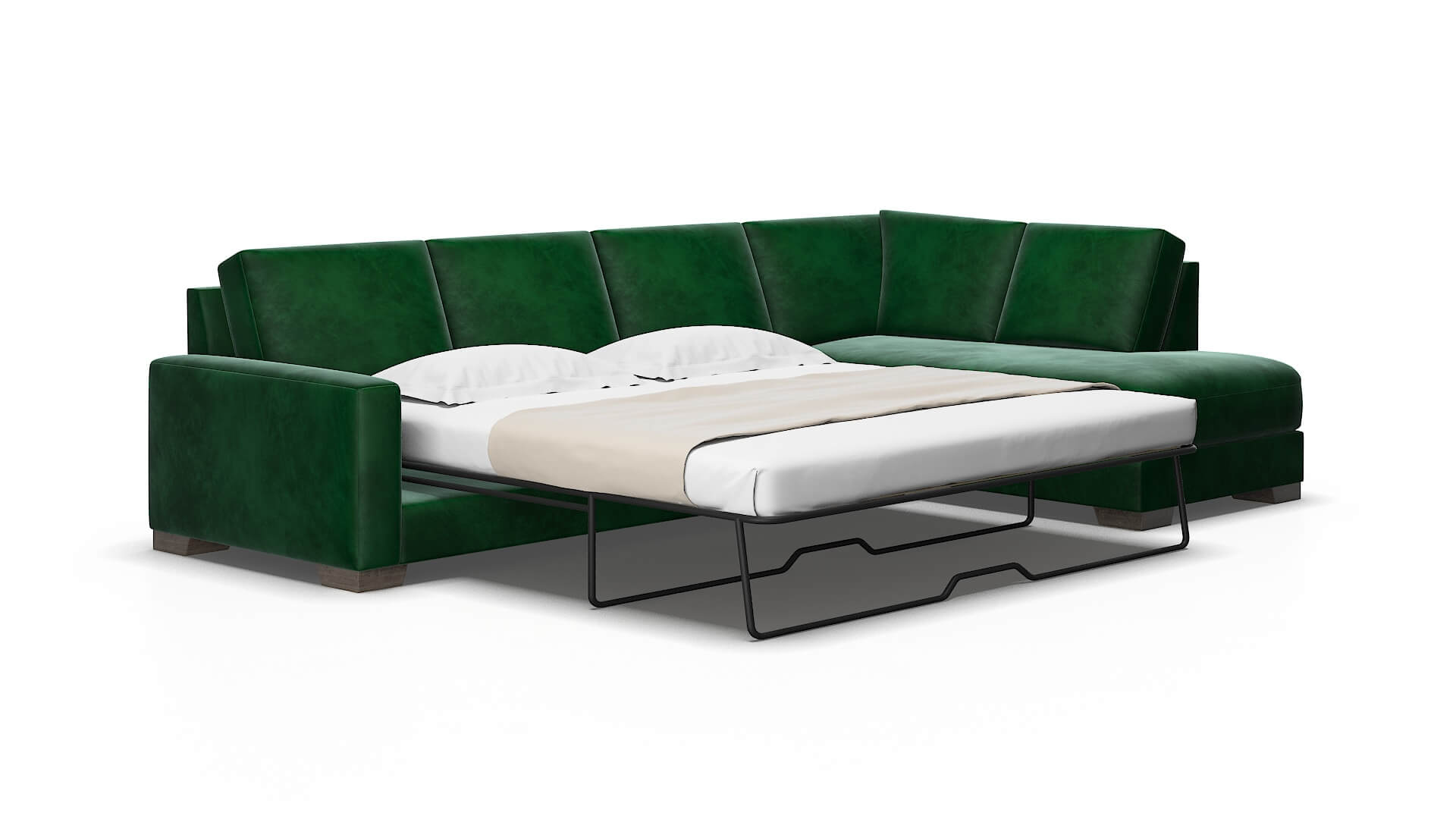 London Royale evergreen Panel sleeper Espresso Legs  2