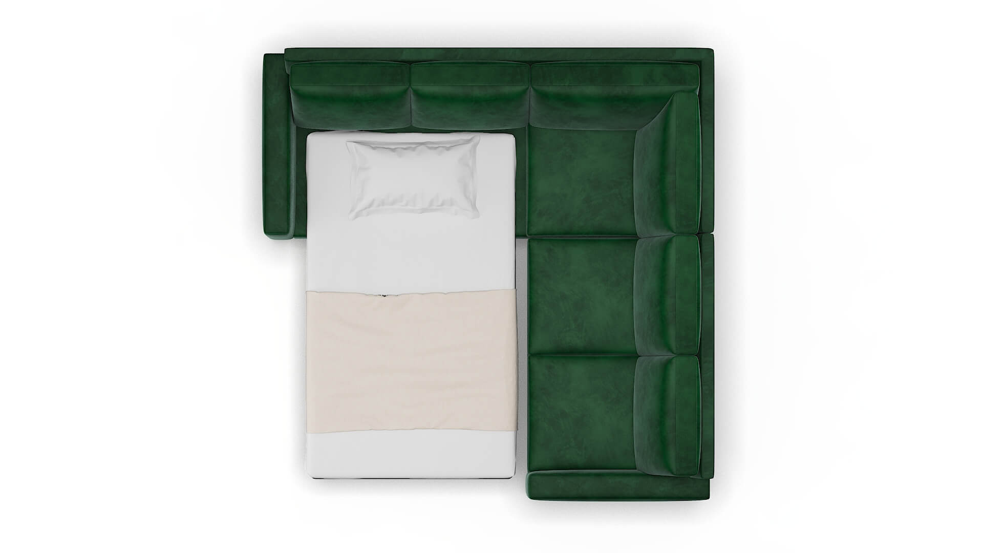 London Royale Evergreen Sectional Sleeper Espresso legs 3