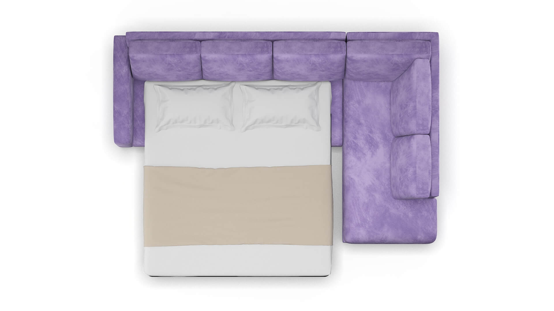 London Royale Lavender Panel Sleeper Espresso legs 3