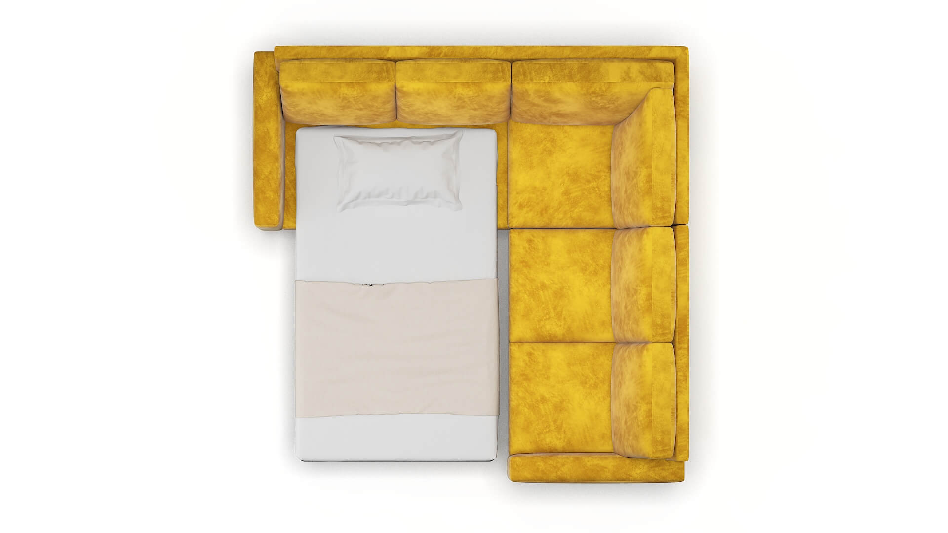 London Royale Marigold Sectional Sleeper Espresso legs 3