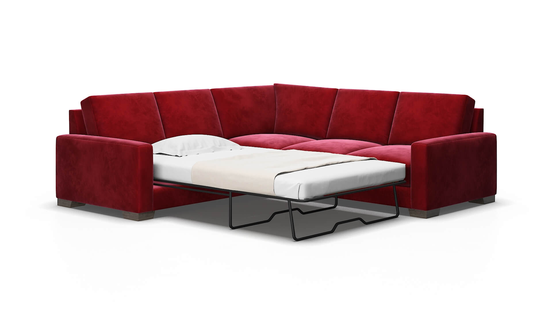 London Royale ruby Sectional sleeper Espresso Legs  2