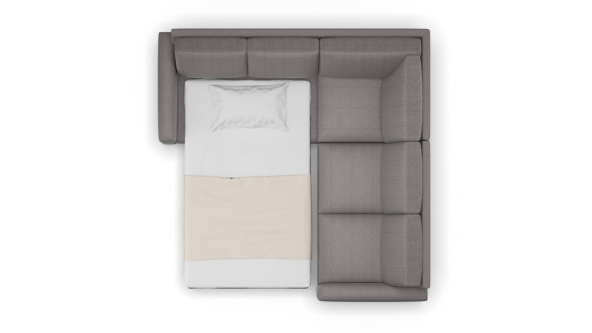 London Sasha Granite Sectional Sleeper Espresso legs 3