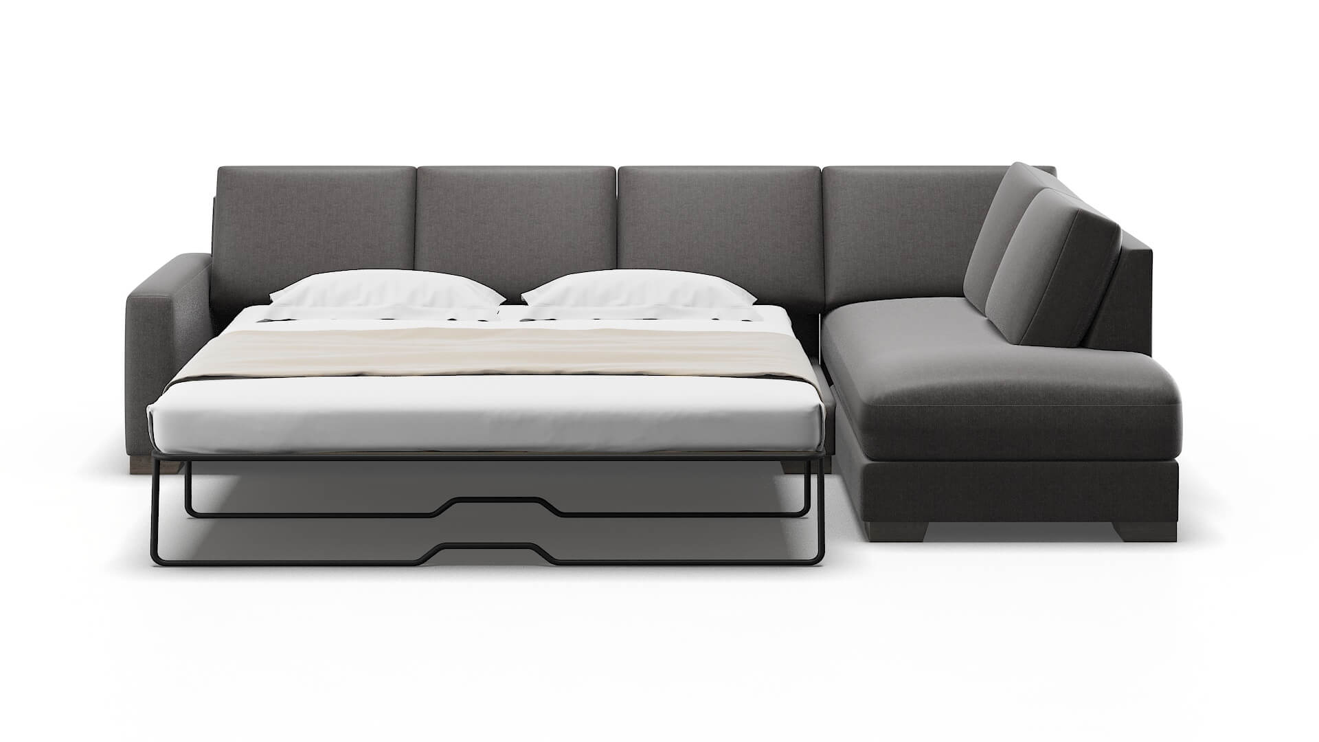 London Sasha Grey Panel Sleeper Espresso legs 1