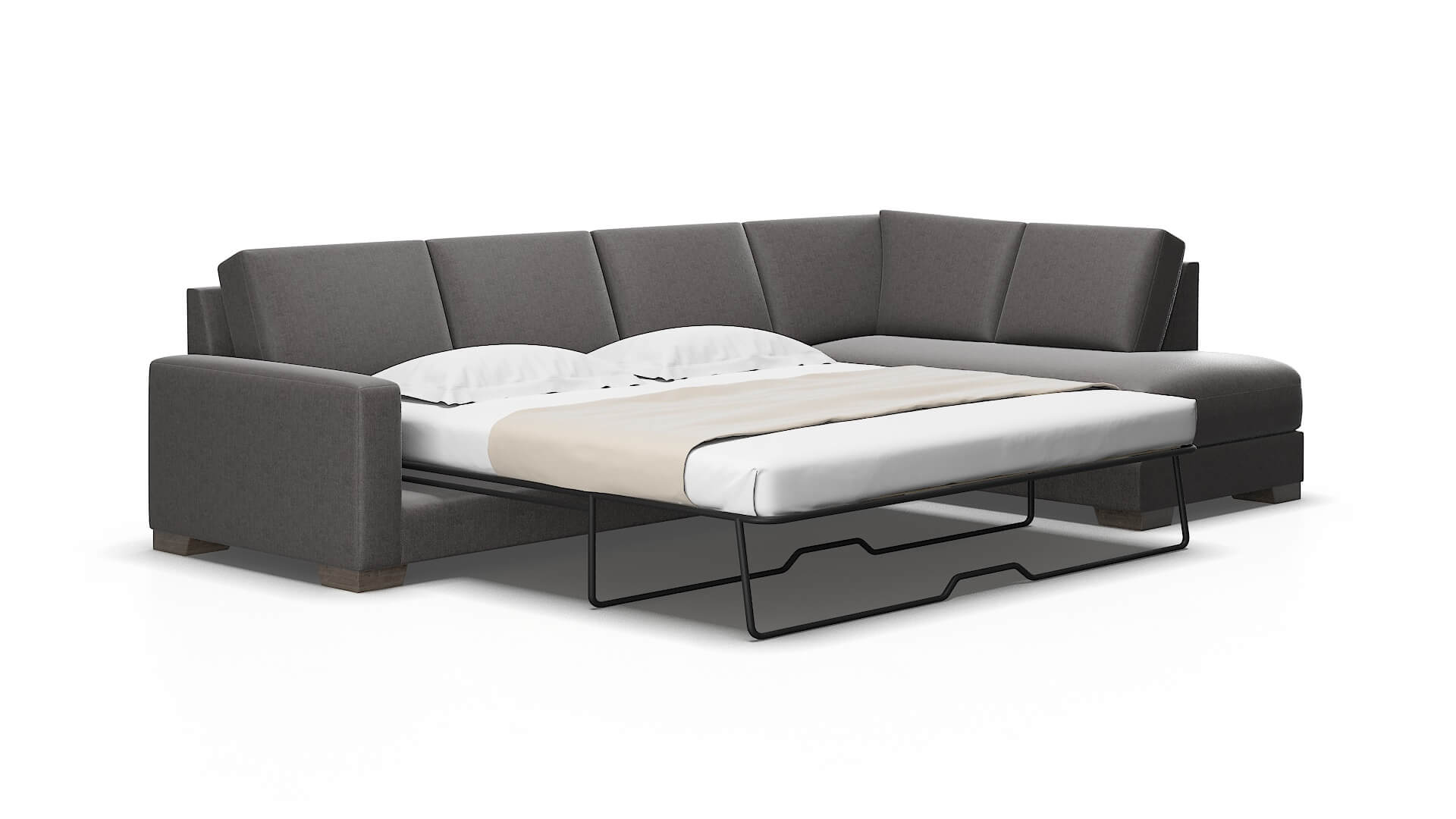 London Sasha Grey Panel Sleeper espresso legs 2