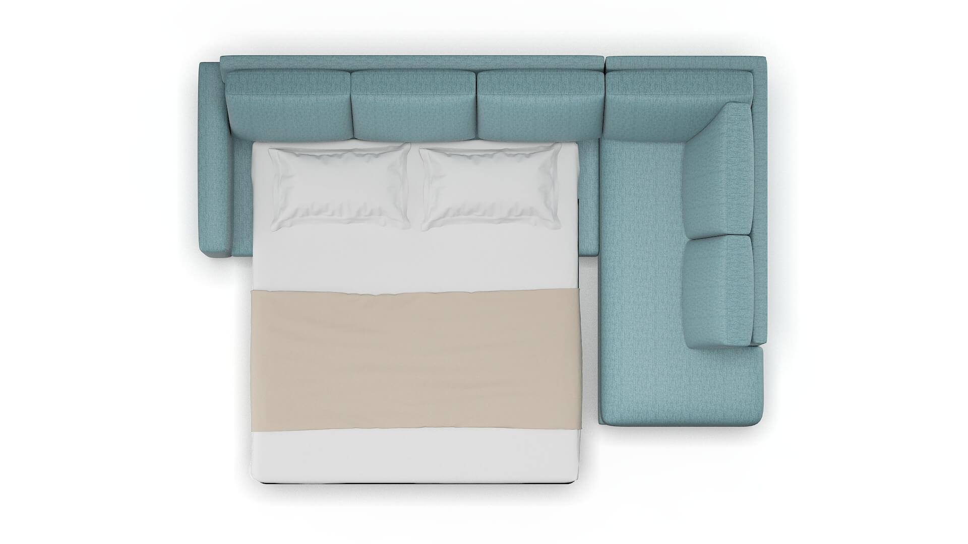 London Sasha Teal Panel Sleeper Espresso legs 3