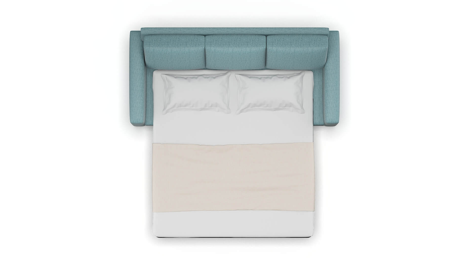 London Sasha Teal Sofa Sleeper Espresso legs 3