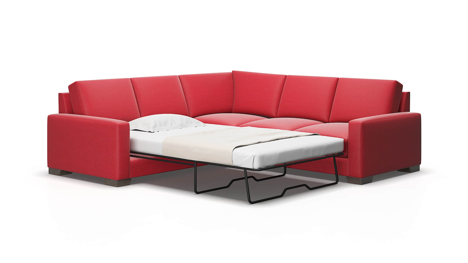 London Sorrento berry Sectional sleeper Espresso Legs  2
