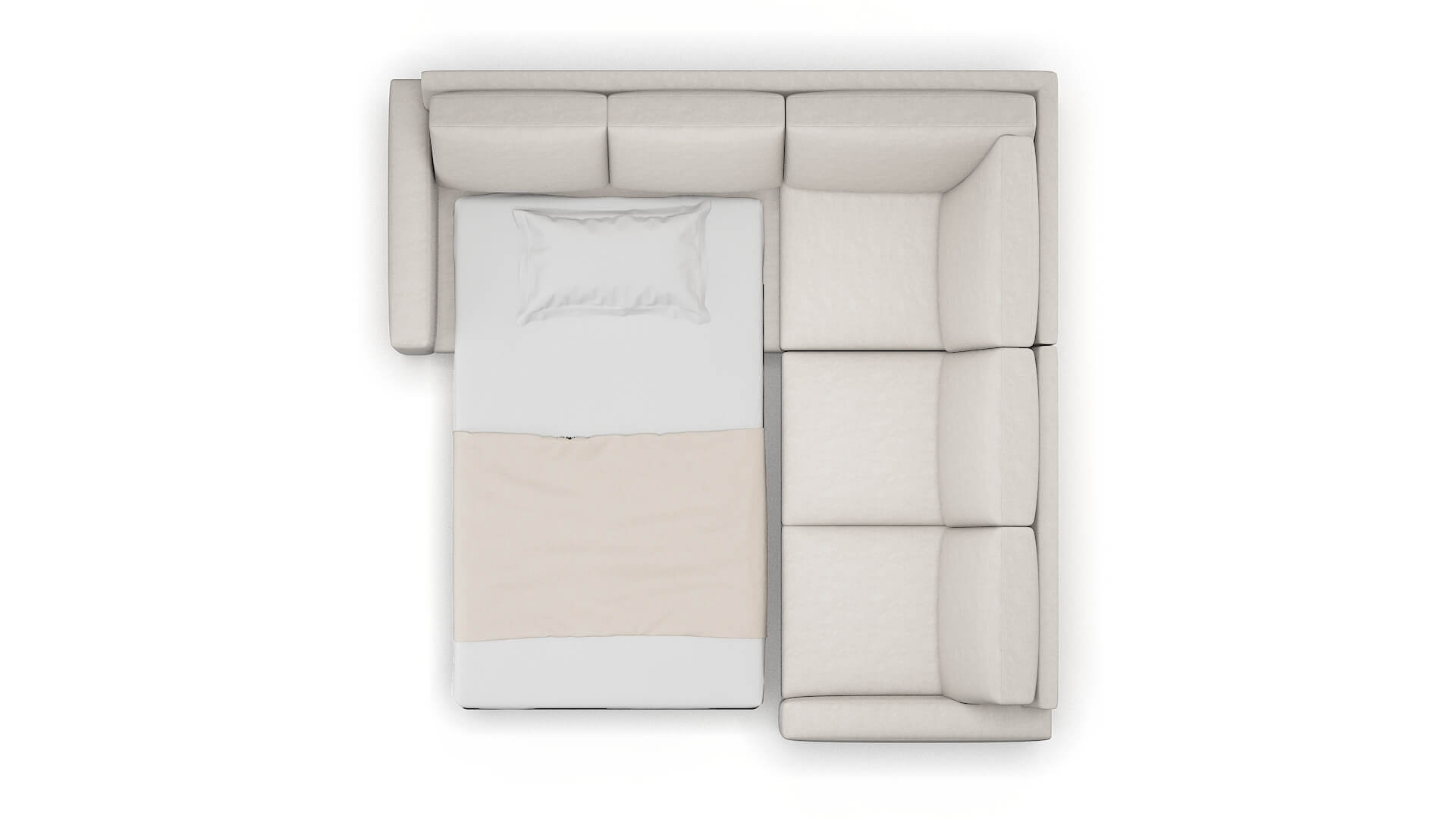 London Suave Dove Sectional Sleeper Espresso legs 3