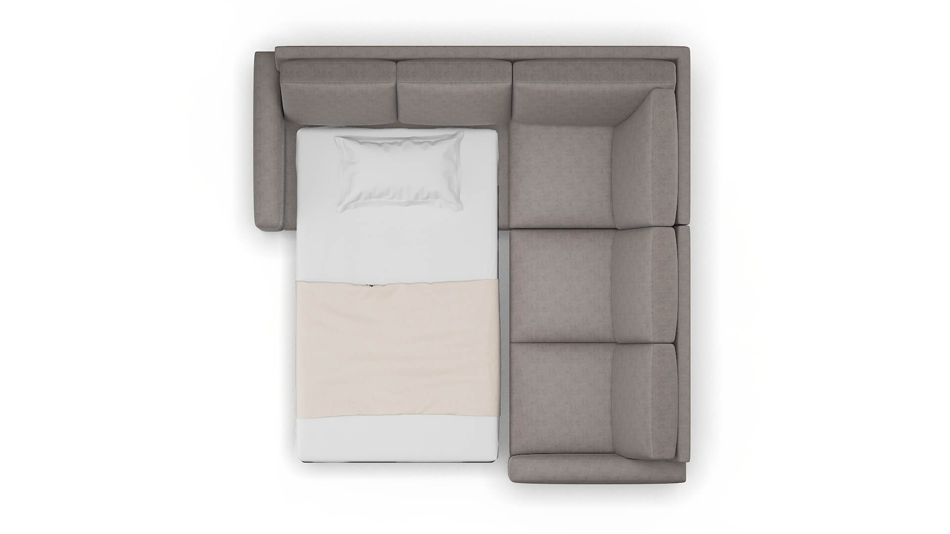 London Suave Slate Sectional Sleeper Espresso legs 3