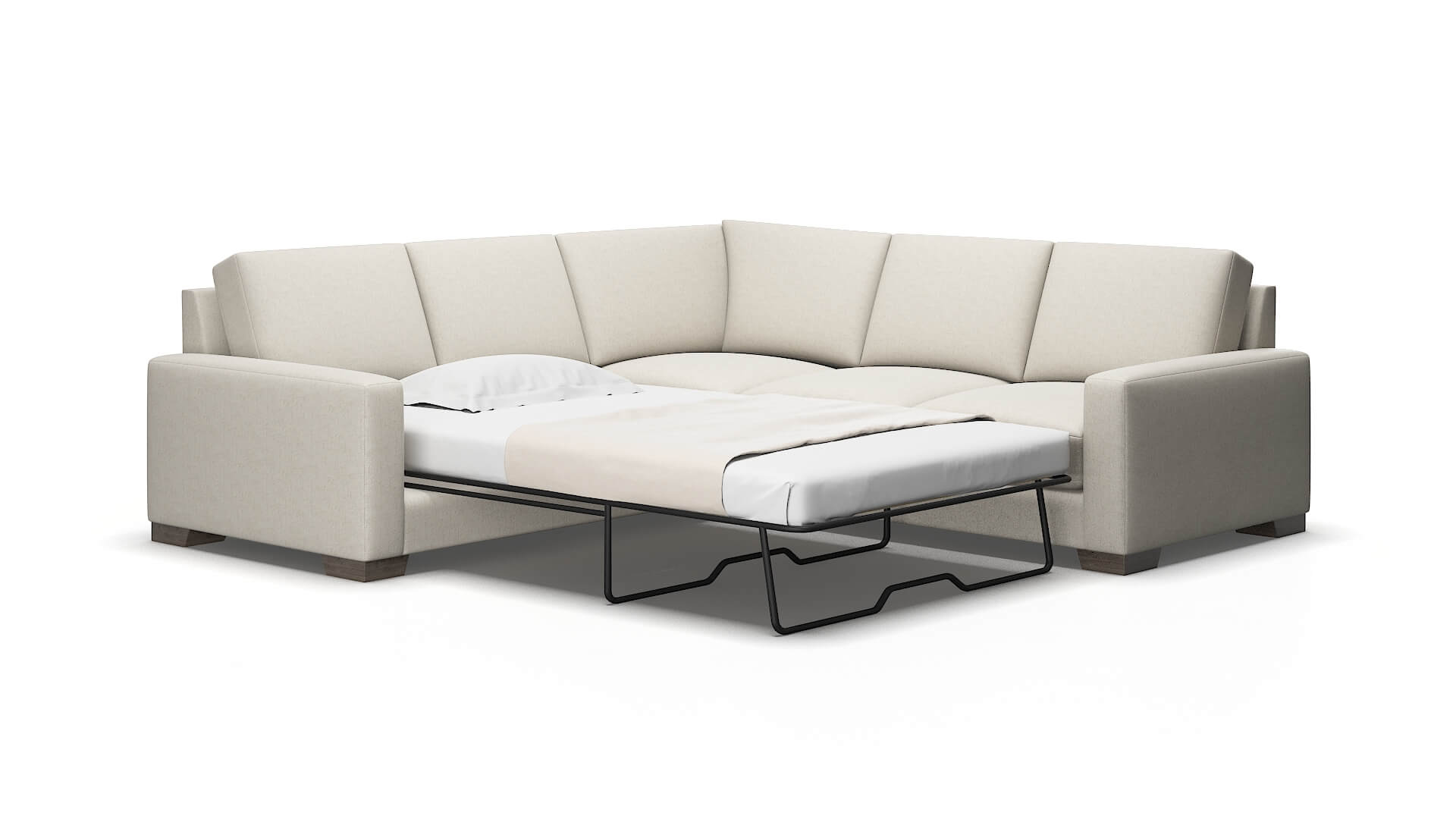 London Terrain natural Sectional sleeper Espresso Legs  2