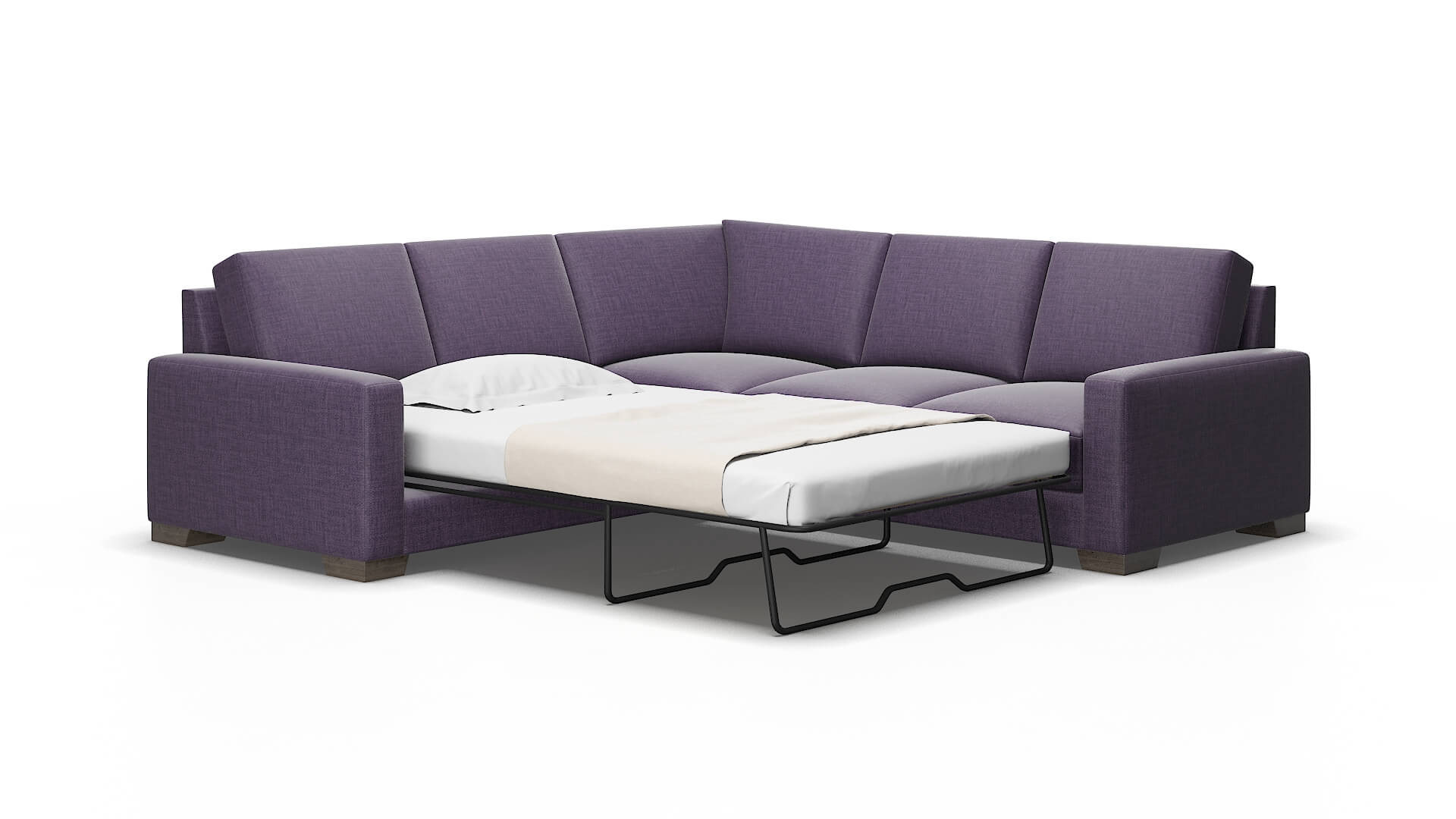 London Tess blackberry Sectional sleeper Espresso Legs  2