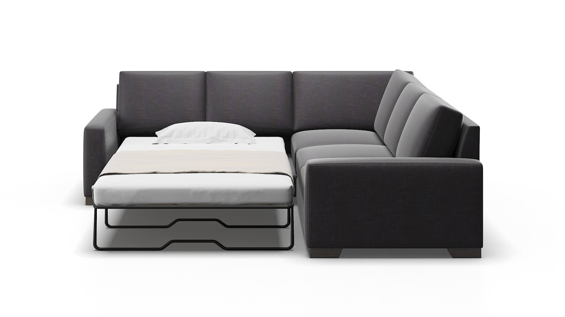 London Venus Onyx Sectional Sleeper Espresso legs 1