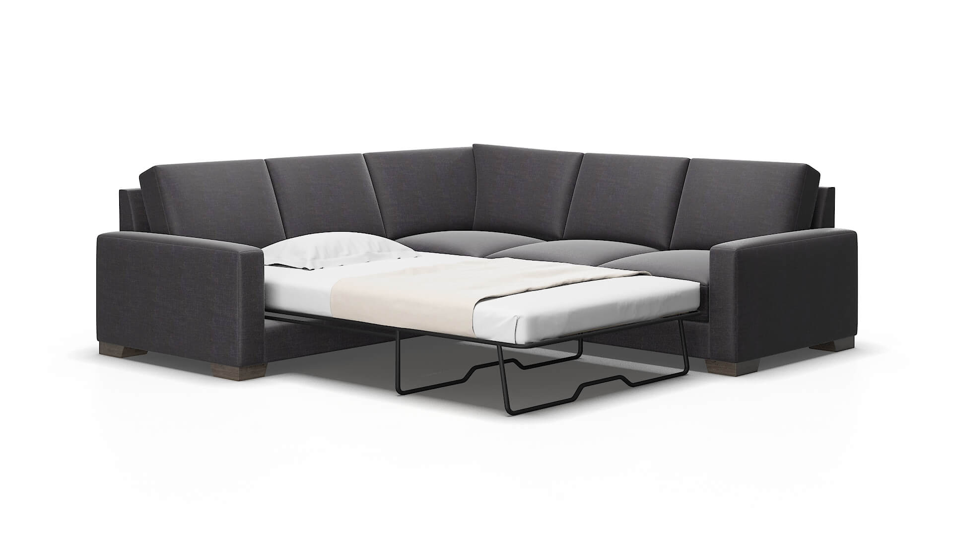 London Venus Onyx Sectional Sleeper Espresso legs 2