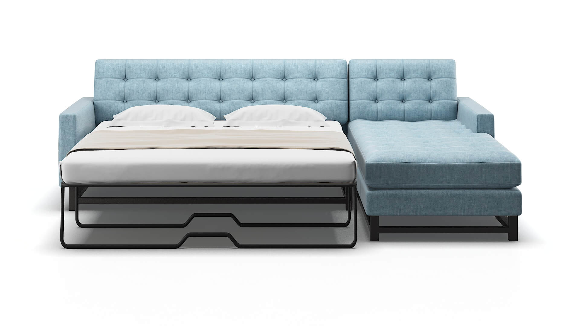 Madrid Atlas Turquoise Panel Sleeper Espresso legs 1