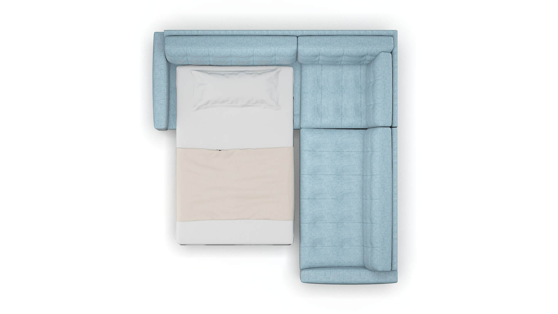 Madrid Atlas Turquoise Sectional Sleeper Espresso legs 3