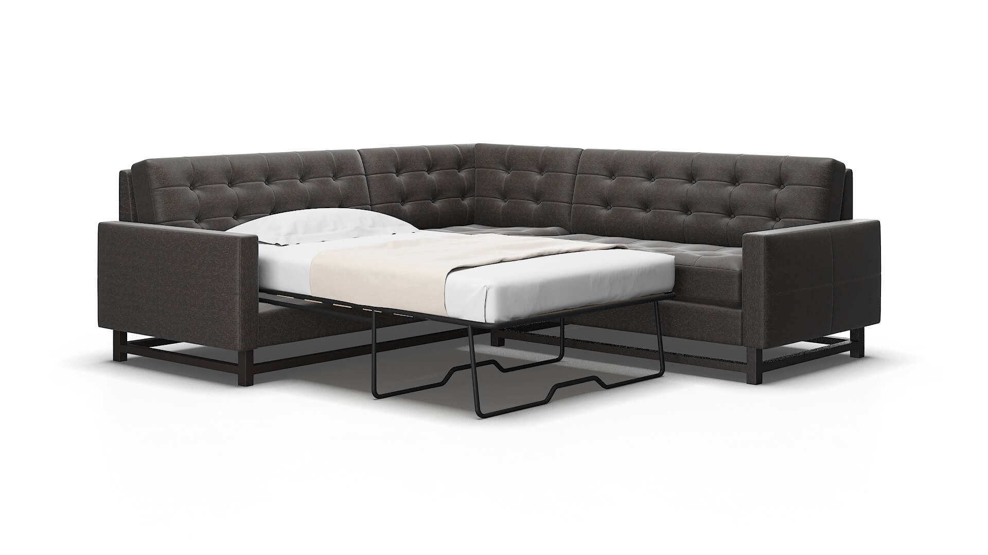 Madrid Avenger denim Sectional sleeper Espresso Legs  2