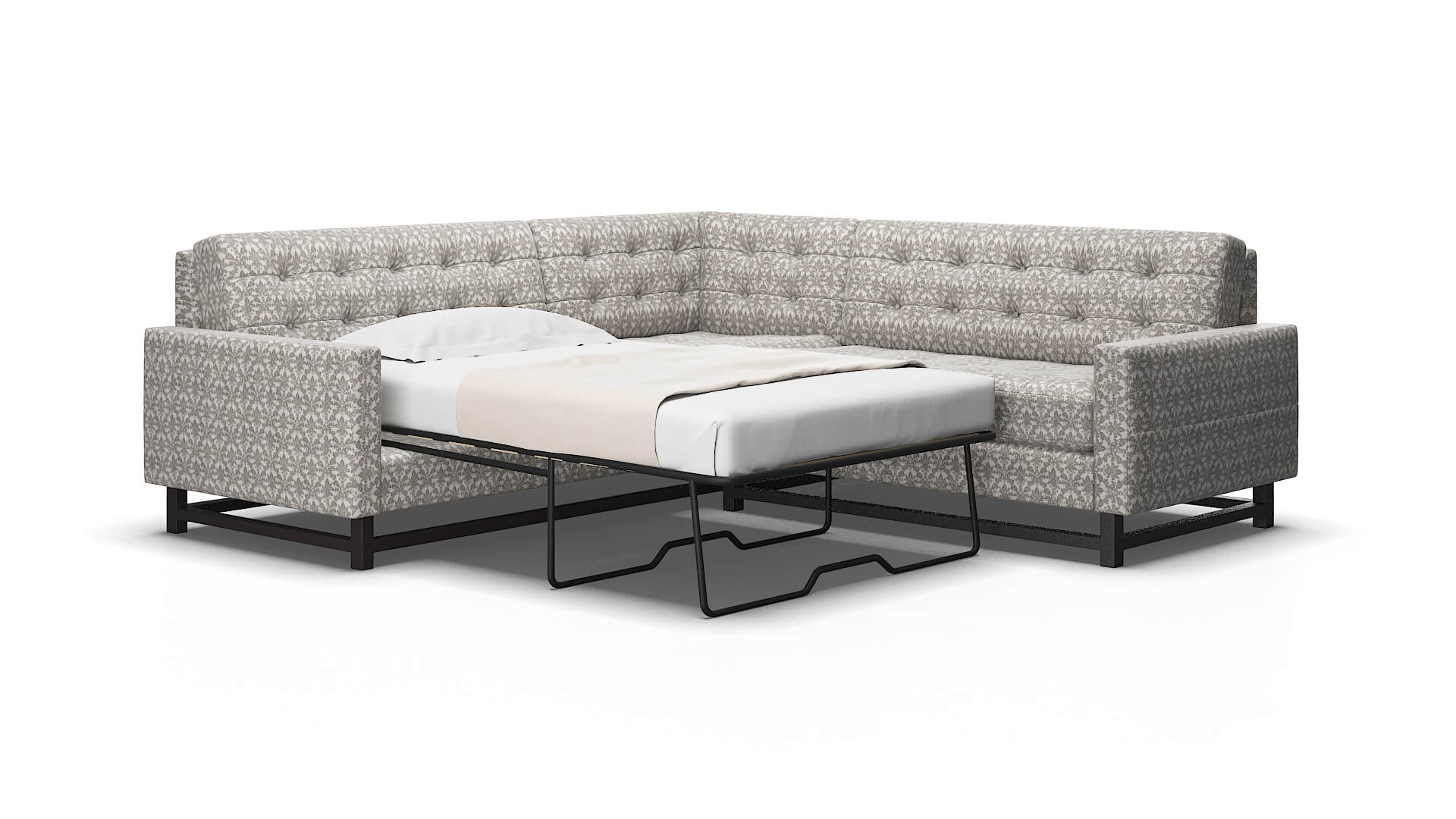 Madrid Bergamo Dove Sectional Sleeper Espresso legs 2