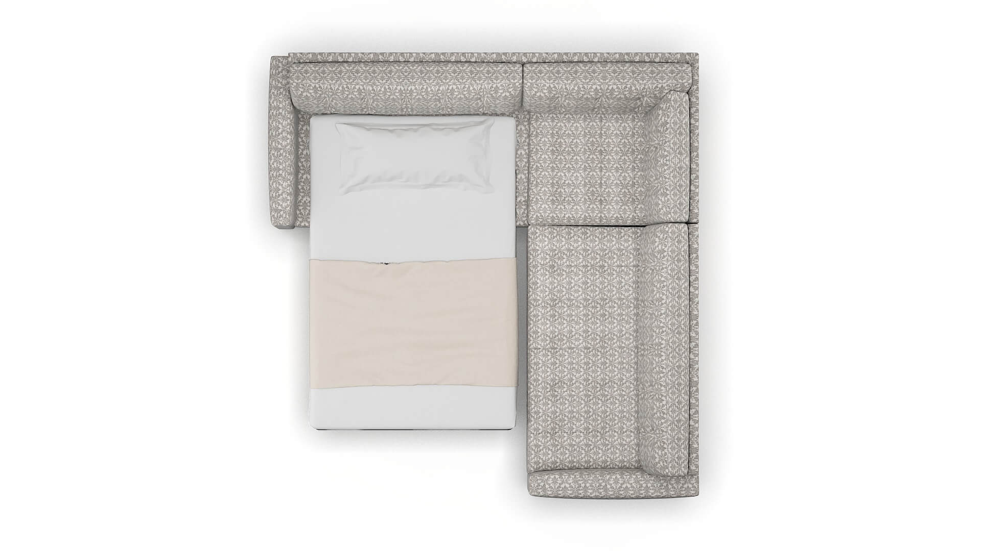 Madrid Bergamo Dove Sectional Sleeper Espresso legs 3