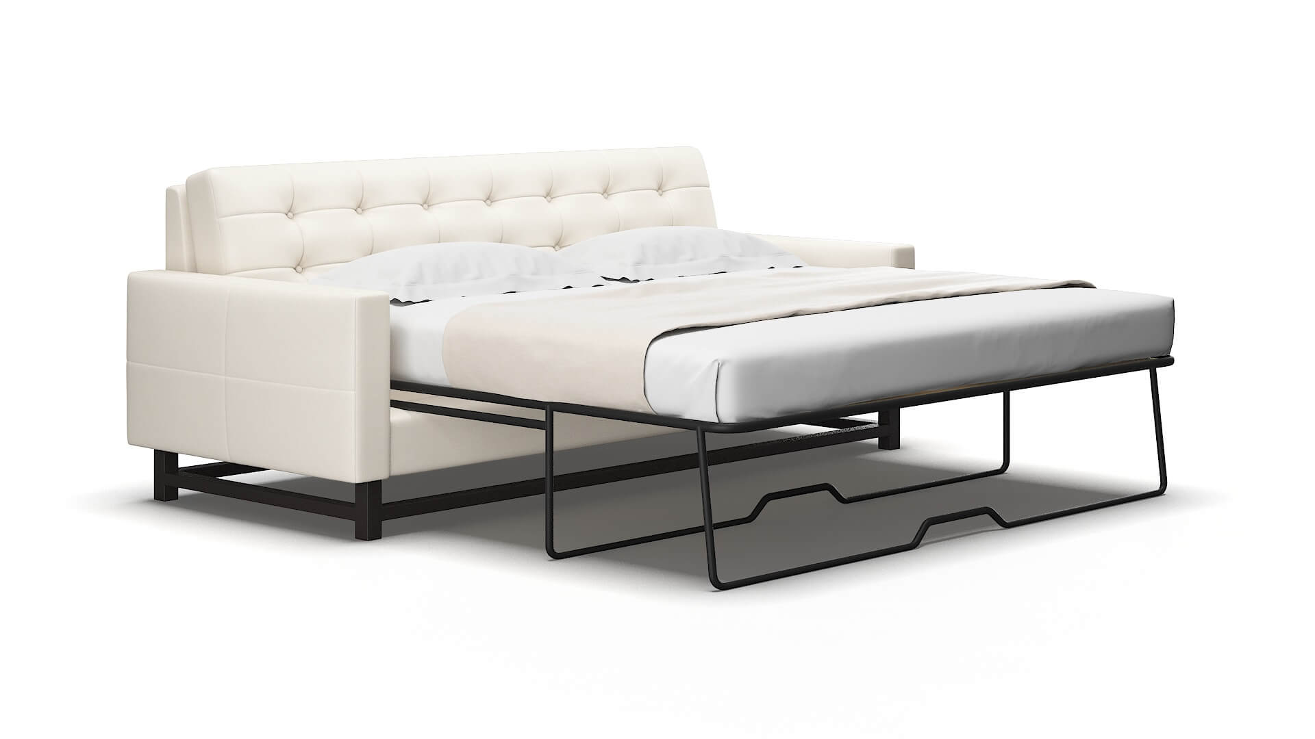 Madrid Blanche milky Sofa sleeper Espresso Legs  2