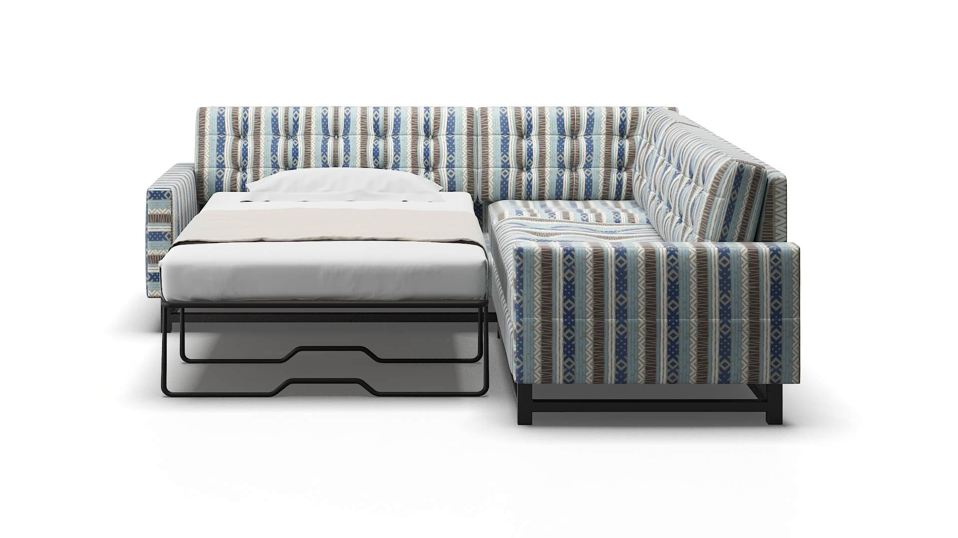 Madrid Bodhi Indigo Sectional Sleeper Espresso legs 1