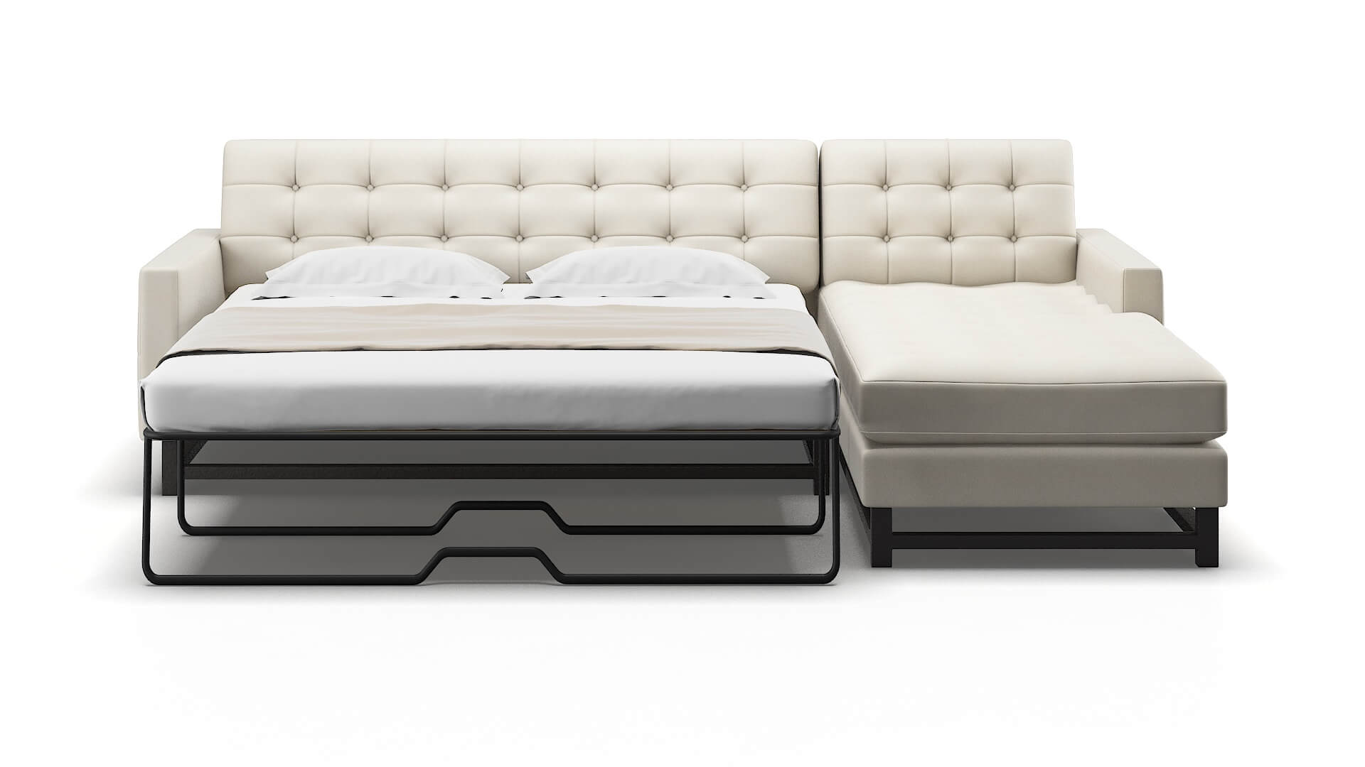 Madrid Bungalow Ivory Panel Sleeper Espresso legs 1