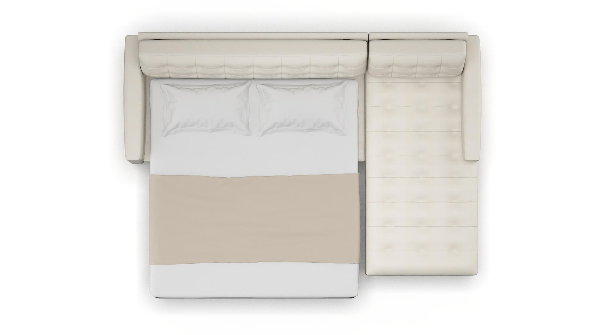 Madrid Bungalow Ivory Panel Sleeper Espresso legs 3