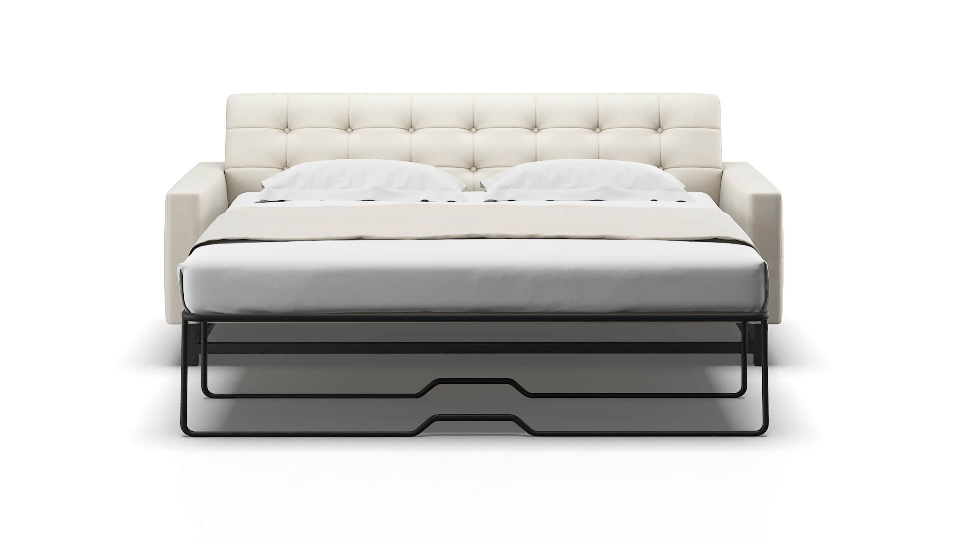 Madrid Bungalow Ivory Sofa Sleeper Espresso legs 1