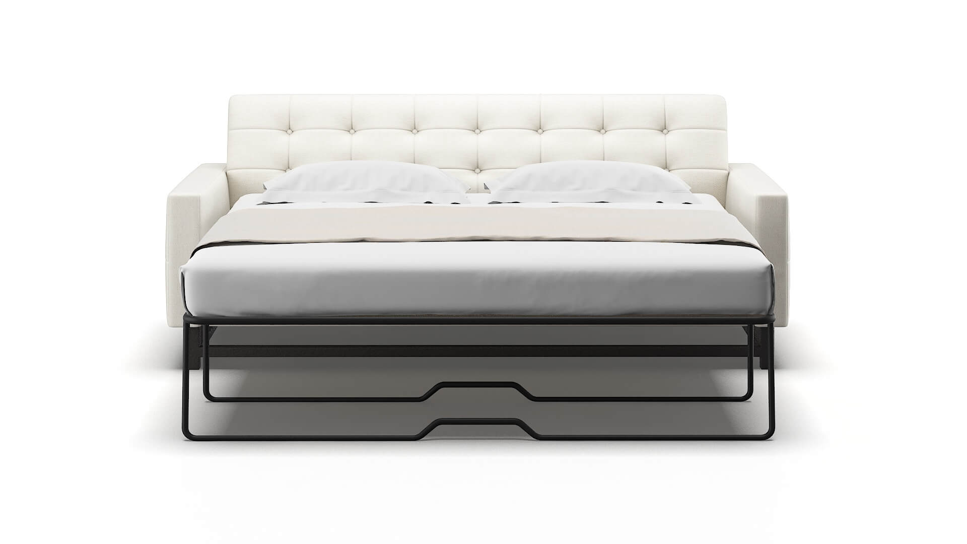 Madrid Catalina Ivory Sofa Sleeper Espresso legs 1