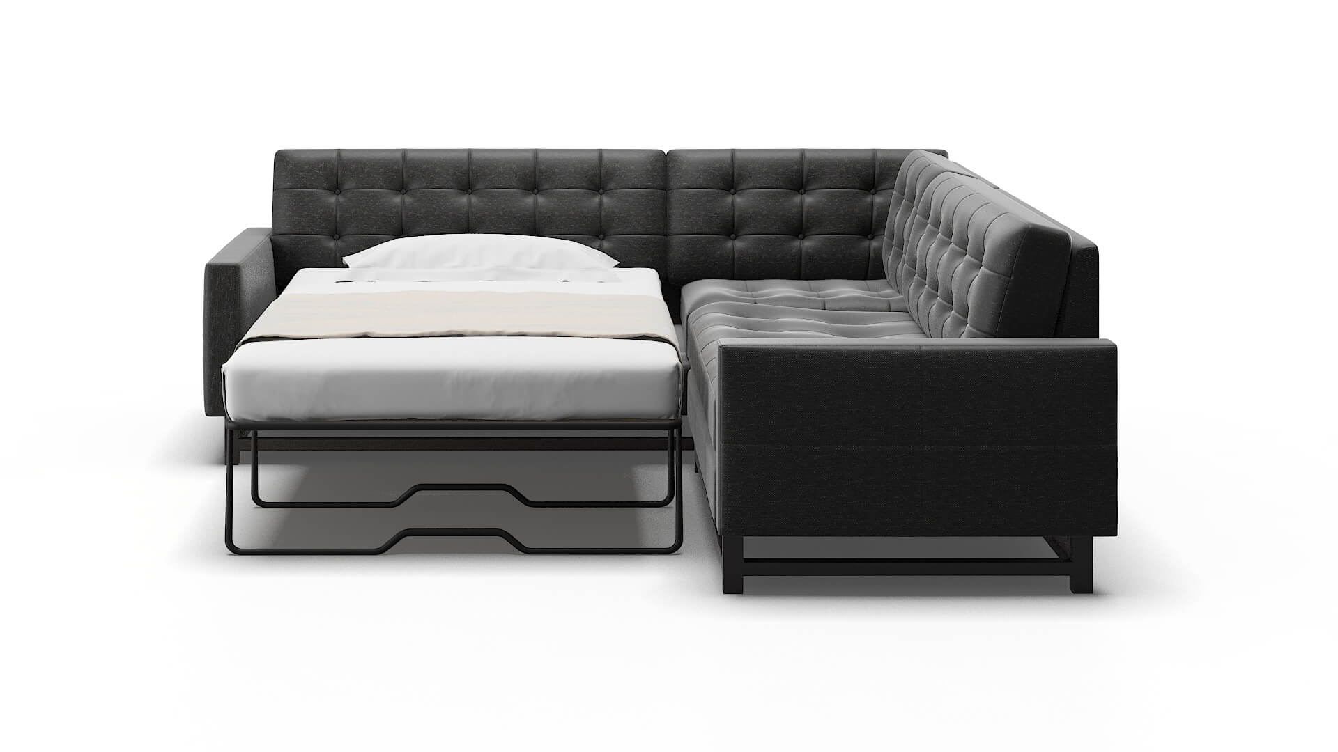 Madrid Chance Denim Sectional Sleeper Espresso legs 1