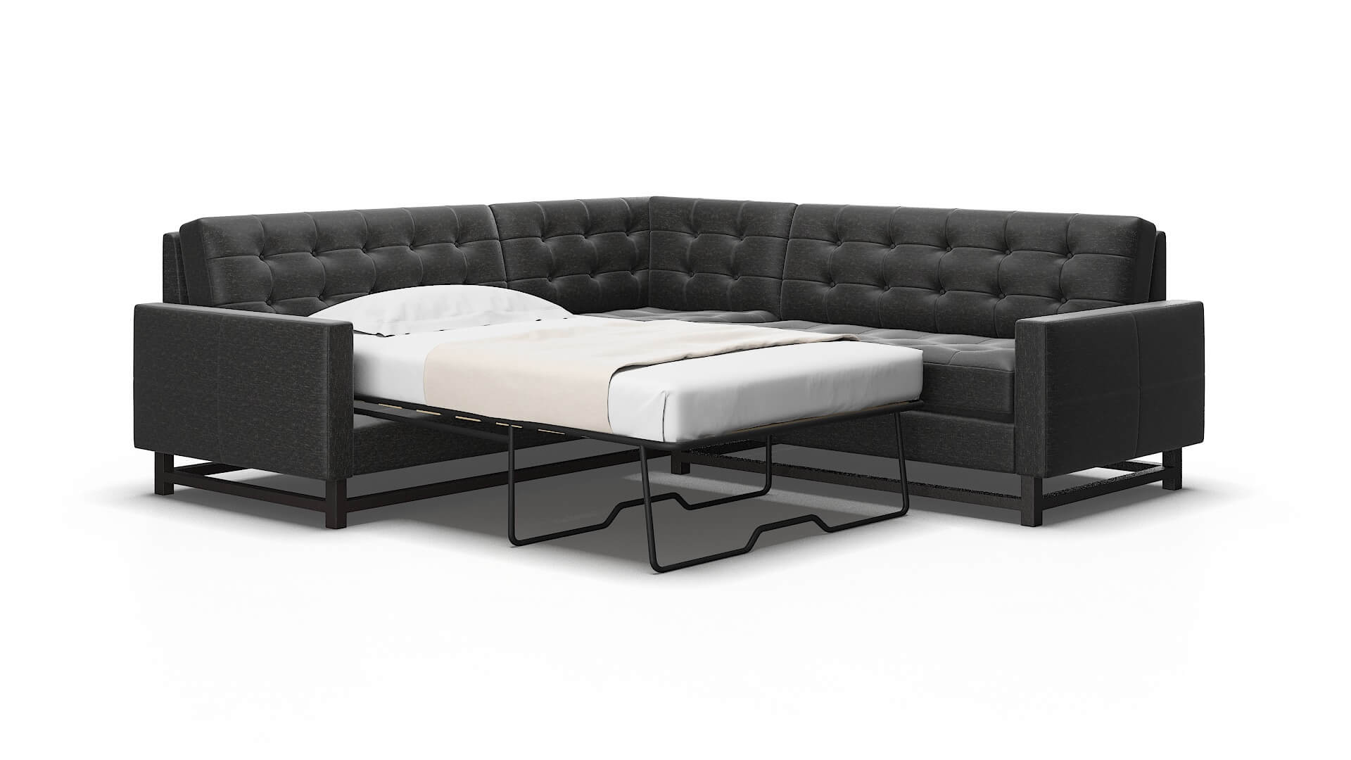 Madrid Chance Denim Sectional Sleeper Espresso legs 2