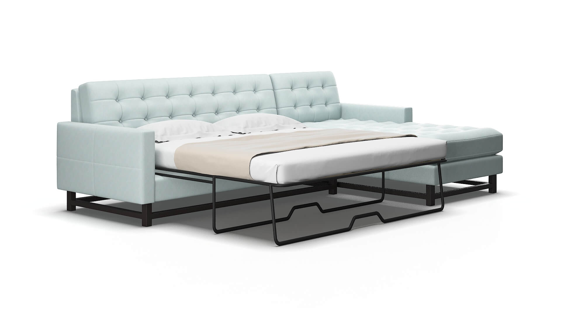 Madrid Clyde cornflower Panel sleeper Espresso Legs  2