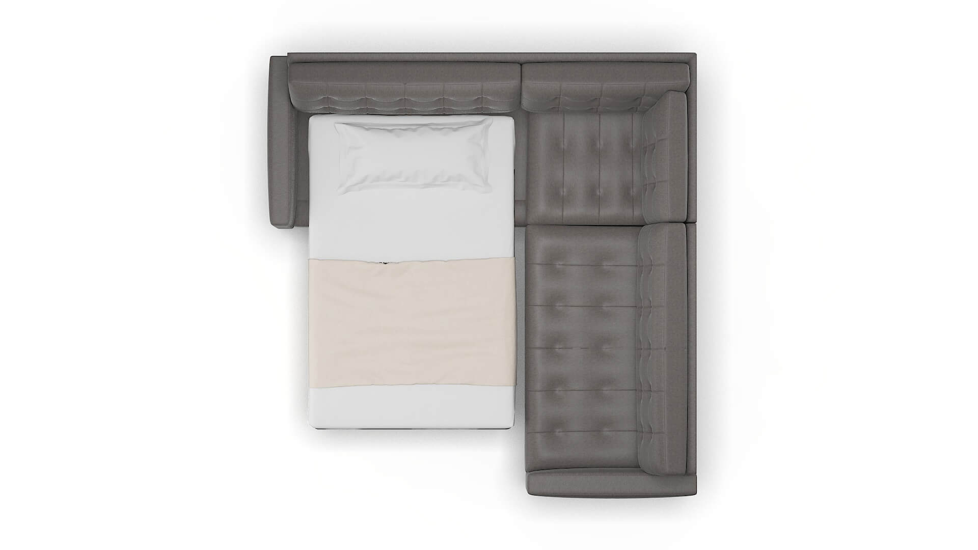 Madrid Cosmo Charcoal Sectional Sleeper Espresso legs 3