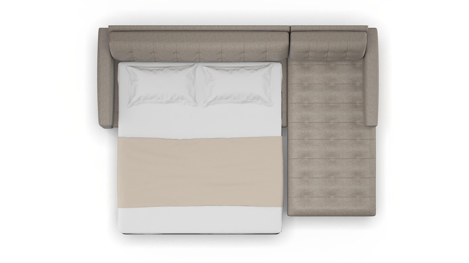 Madrid Cosmo Taupe Panel Sleeper Espresso legs 3
