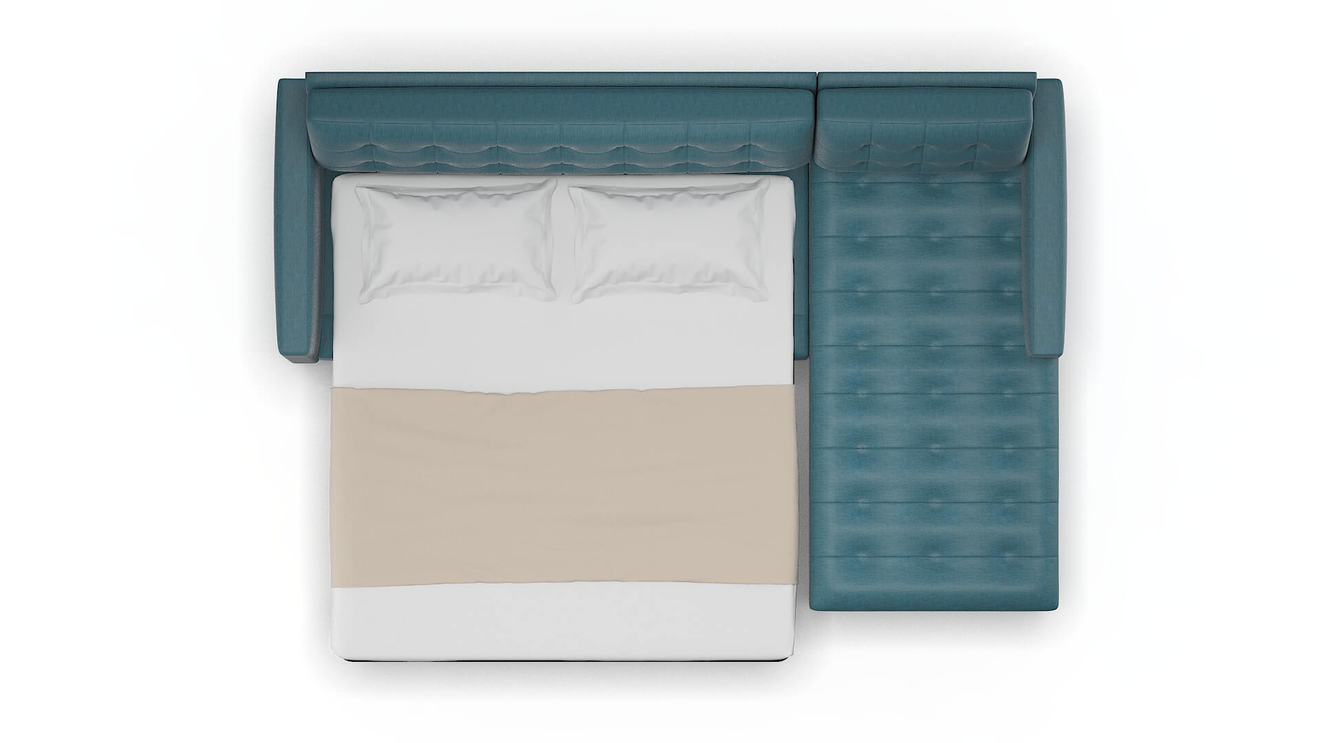 Madrid Cosmo Teal Panel Sleeper Espresso legs 3