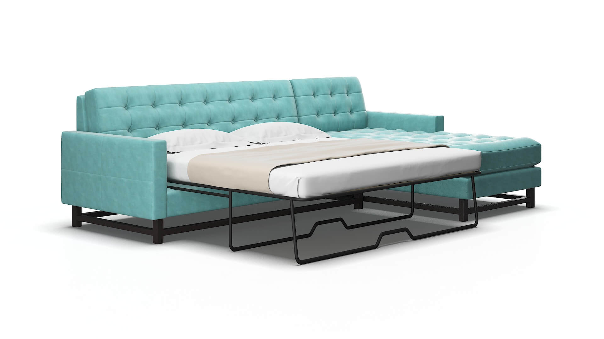 Madrid Curious turquoise Panel sleeper Espresso Legs  2
