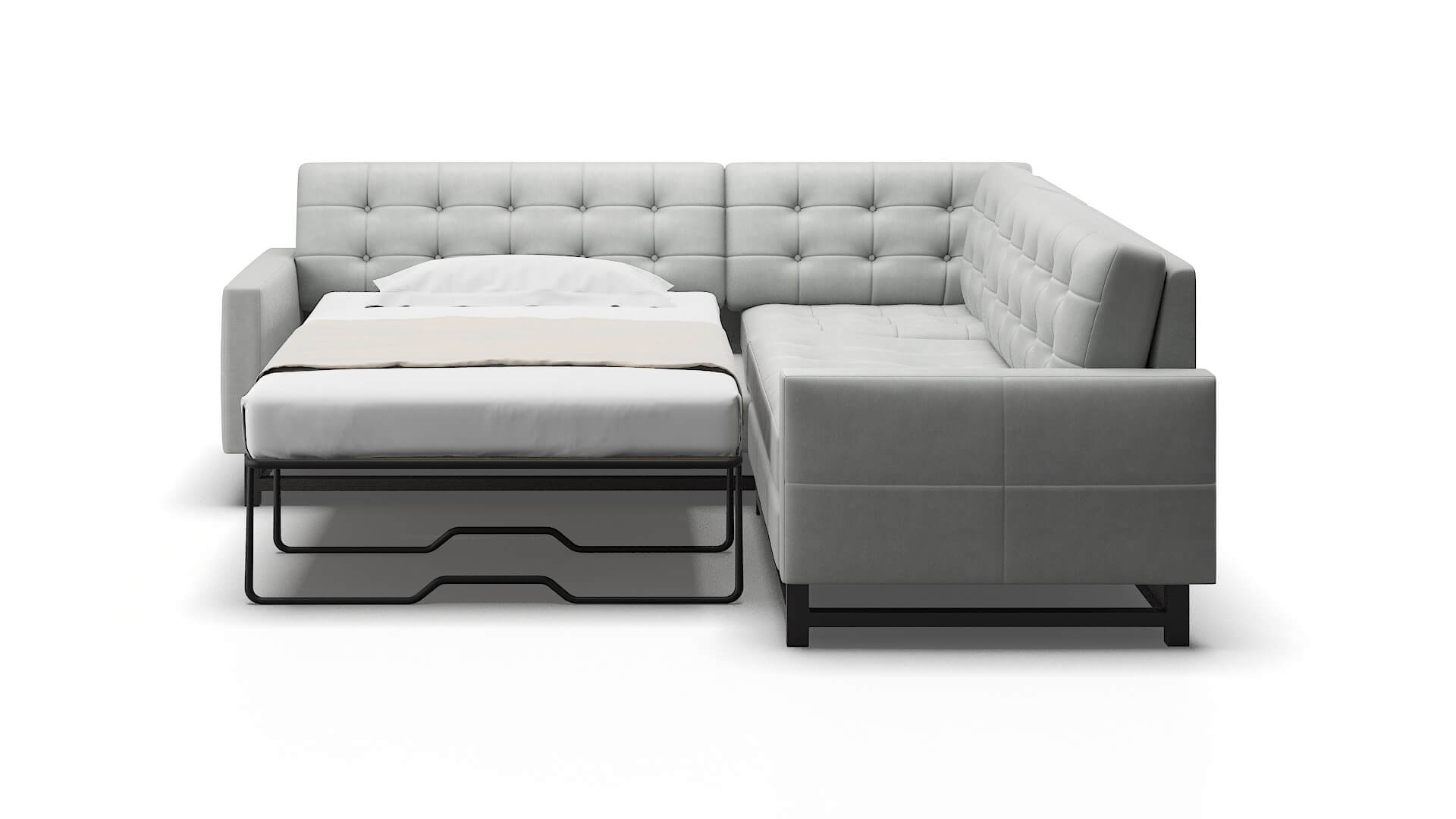 Madrid Dawson Platinum Sectional Sleeper Espresso legs 1