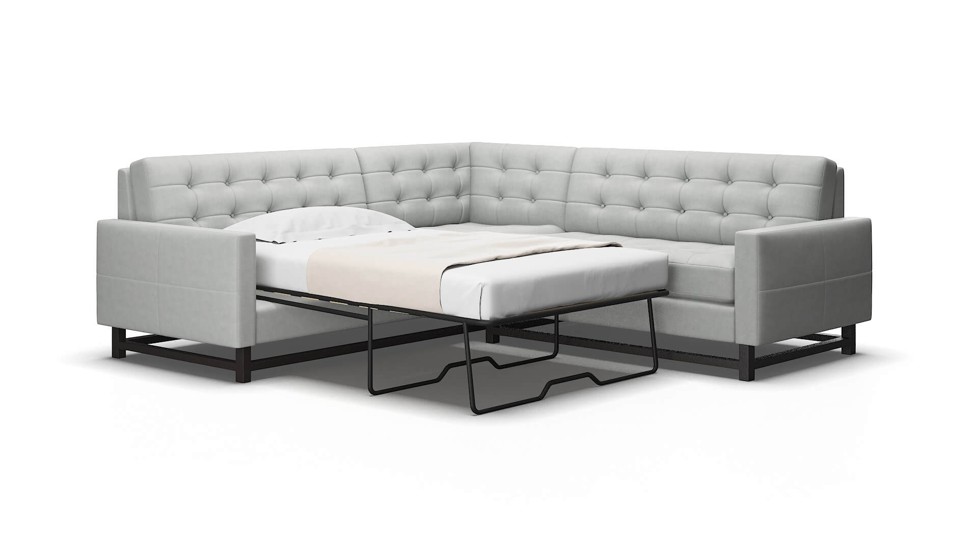 Madrid Dawson Platinum Sectional Sleeper Espresso legs 2