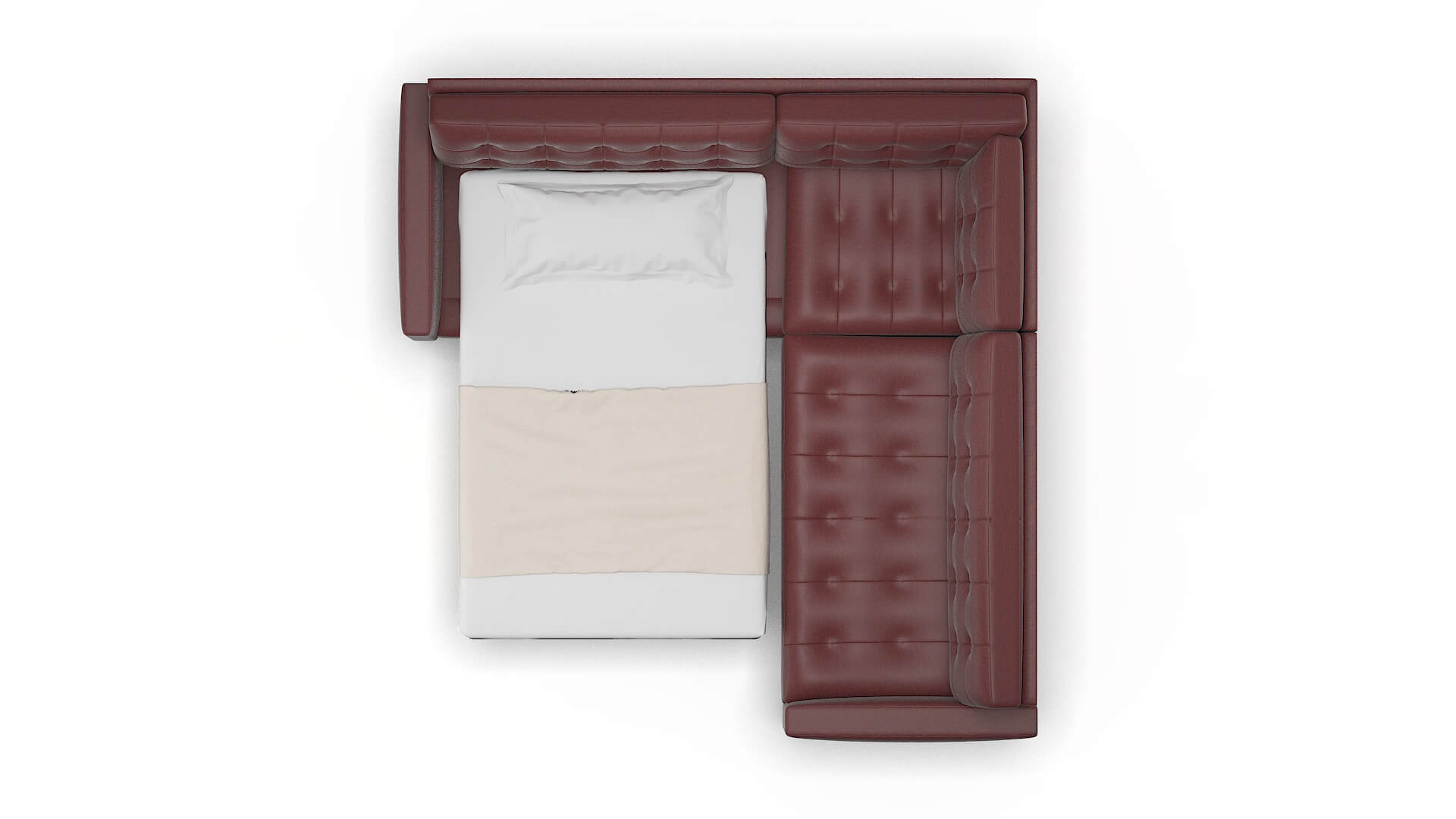 Madrid Derby Berry Sectional Sleeper Espresso legs 3