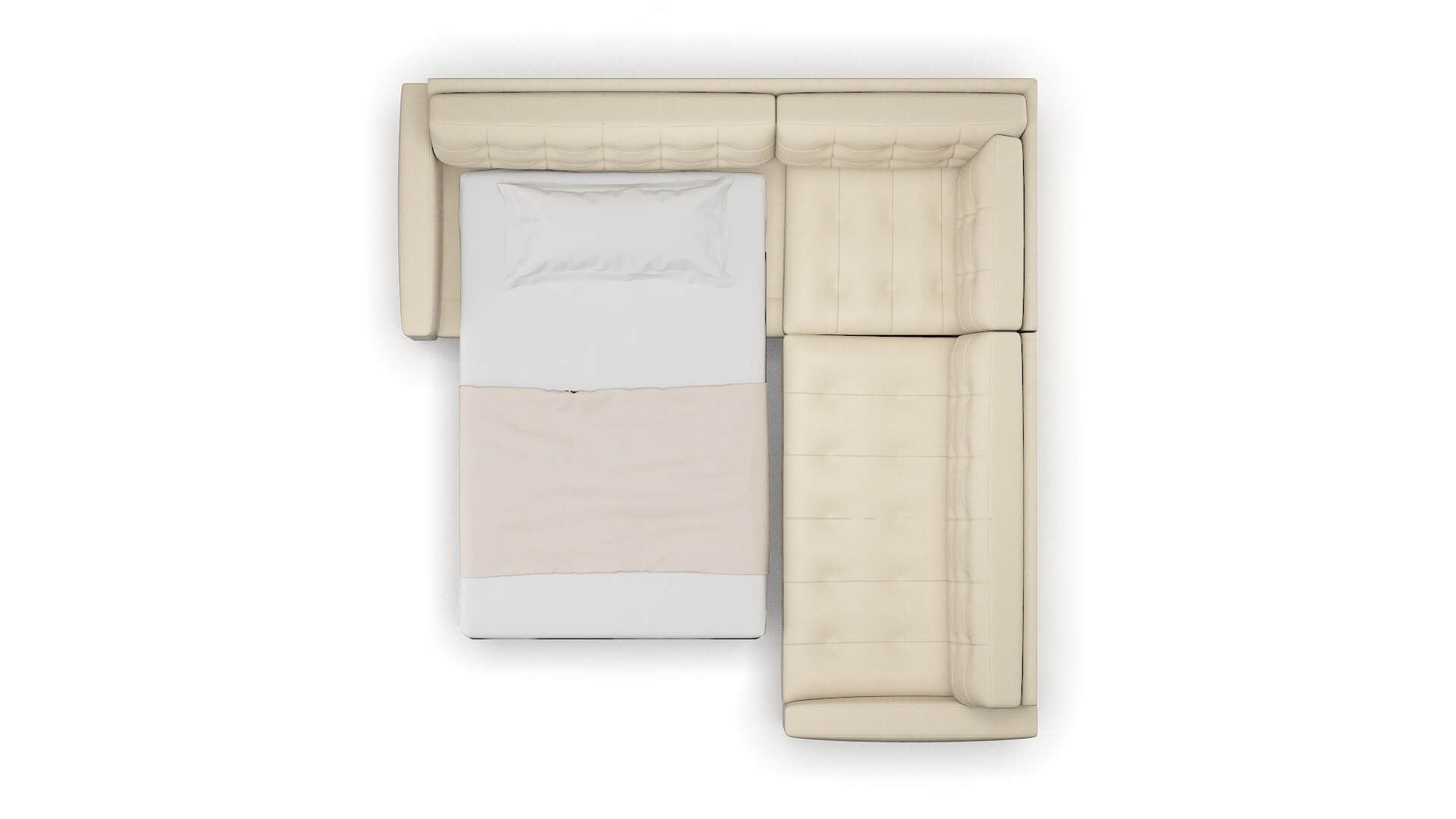 Madrid Dream_d Almond Sectional Sleeper Espresso legs 3